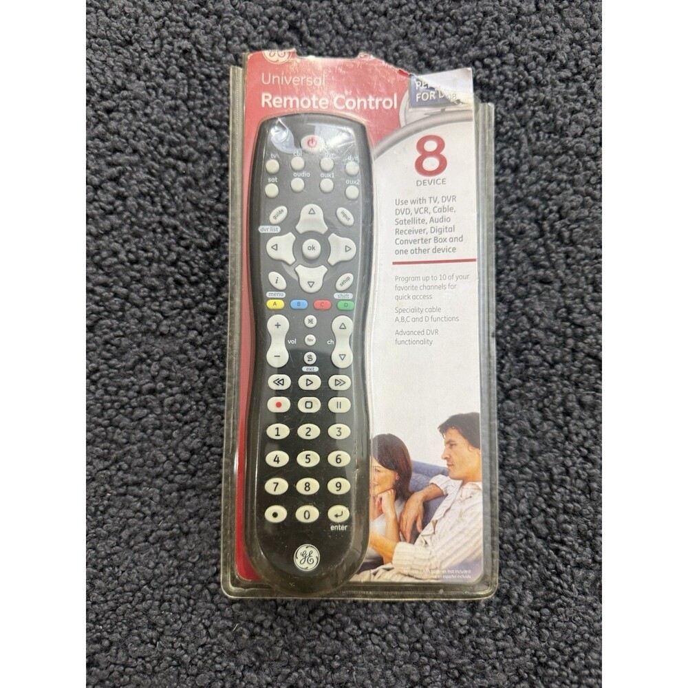 GE Universal Remote - 8 Device Black Universal Remote Control. Brand New